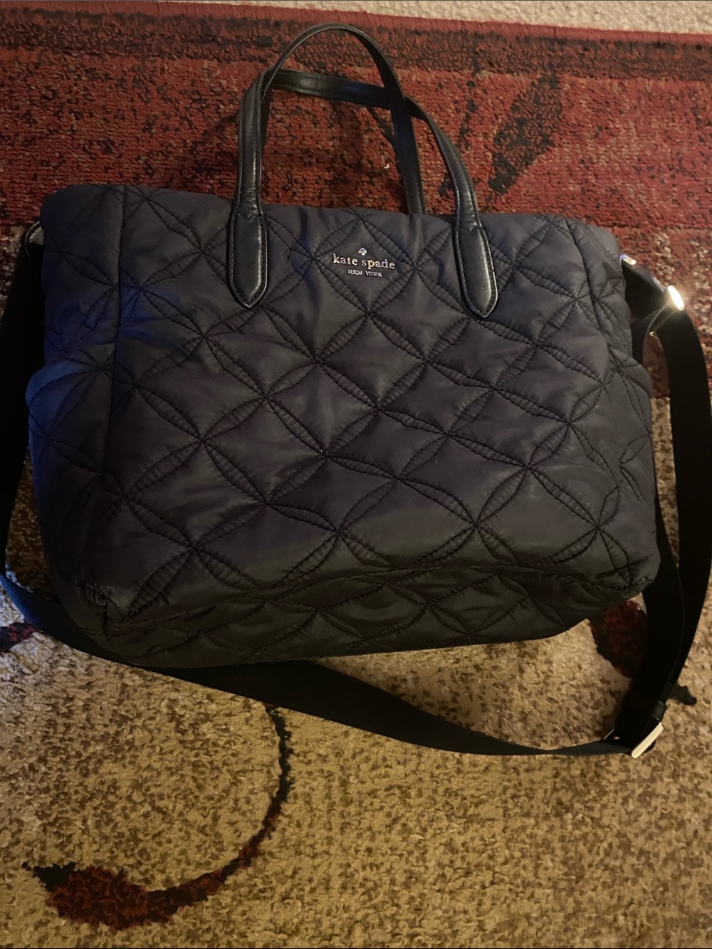 kate spade Quilted Navy Blue Tote Bag